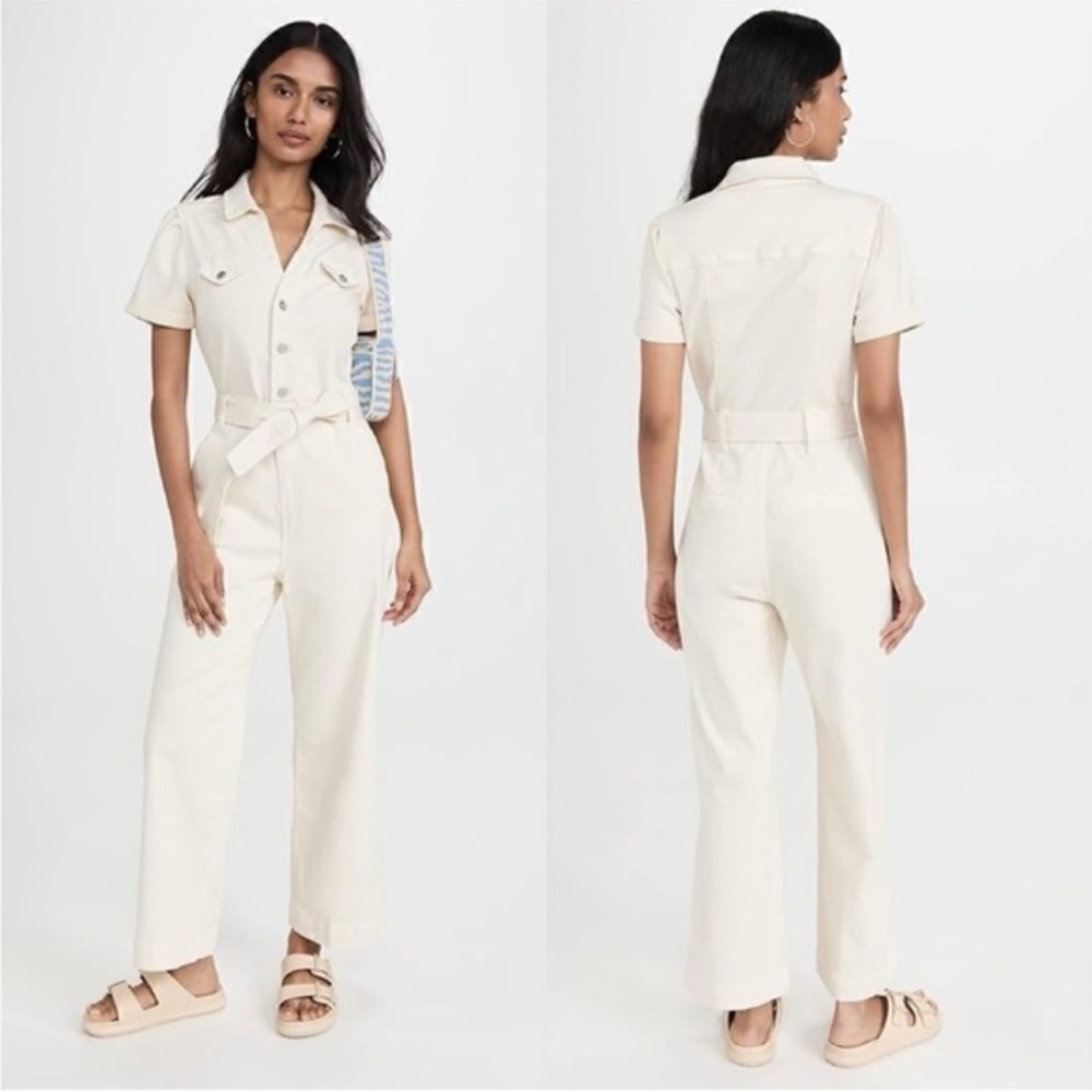Paige Jumpsuit Anessa Denim Utility In White